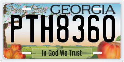 GA license plate PTH8360