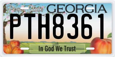 GA license plate PTH8361