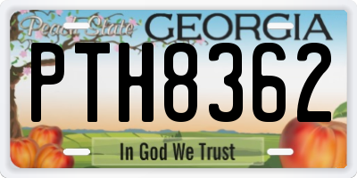 GA license plate PTH8362