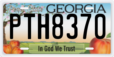 GA license plate PTH8370
