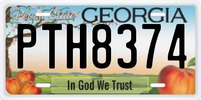 GA license plate PTH8374
