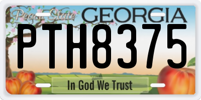 GA license plate PTH8375