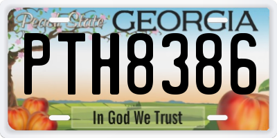 GA license plate PTH8386