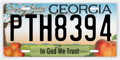 GA license plate PTH8394