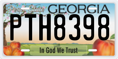 GA license plate PTH8398