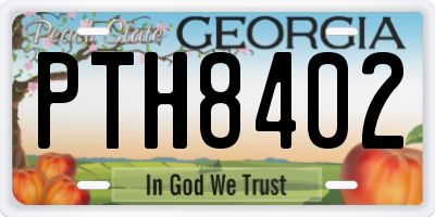 GA license plate PTH8402
