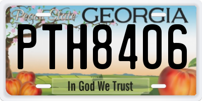 GA license plate PTH8406