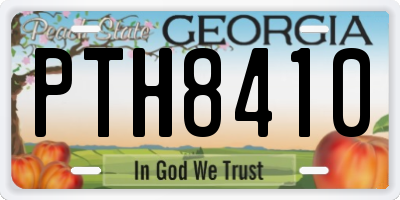 GA license plate PTH8410