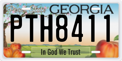 GA license plate PTH8411
