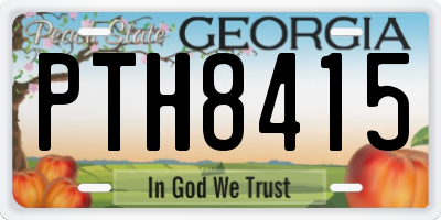 GA license plate PTH8415