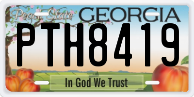 GA license plate PTH8419