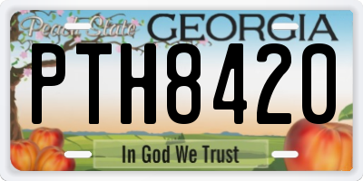 GA license plate PTH8420