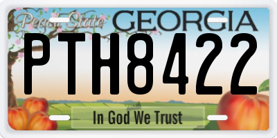 GA license plate PTH8422