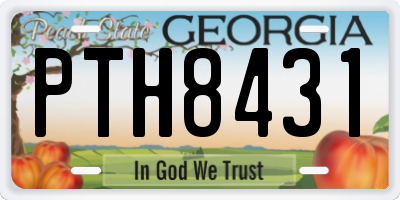 GA license plate PTH8431