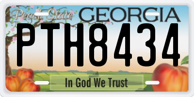 GA license plate PTH8434