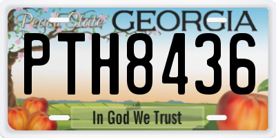 GA license plate PTH8436