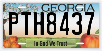 GA license plate PTH8437