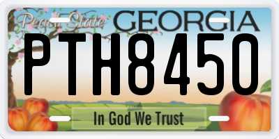 GA license plate PTH8450
