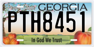 GA license plate PTH8451