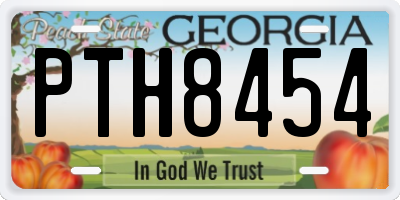 GA license plate PTH8454
