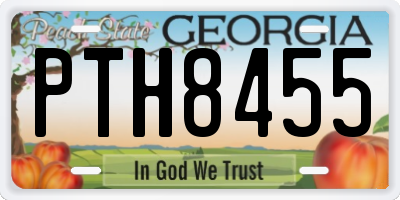 GA license plate PTH8455