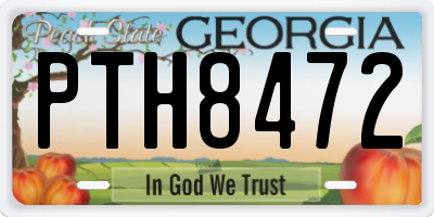 GA license plate PTH8472