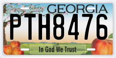 GA license plate PTH8476