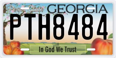 GA license plate PTH8484