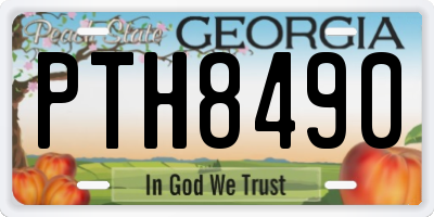GA license plate PTH8490