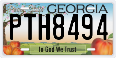GA license plate PTH8494