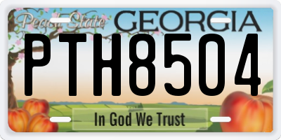 GA license plate PTH8504