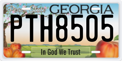 GA license plate PTH8505