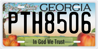 GA license plate PTH8506