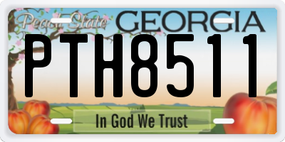 GA license plate PTH8511
