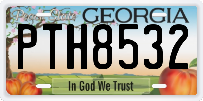 GA license plate PTH8532