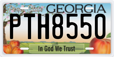 GA license plate PTH8550