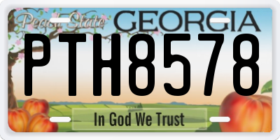 GA license plate PTH8578