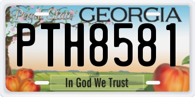 GA license plate PTH8581