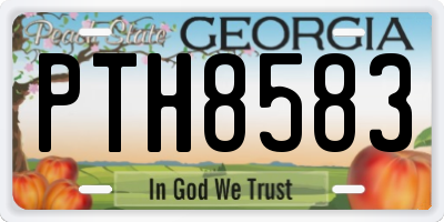 GA license plate PTH8583