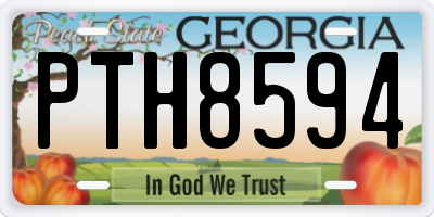 GA license plate PTH8594