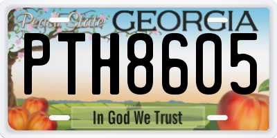 GA license plate PTH8605