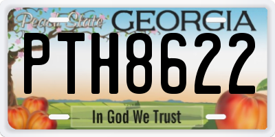 GA license plate PTH8622