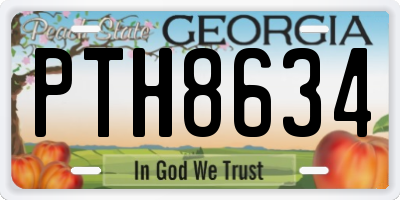 GA license plate PTH8634
