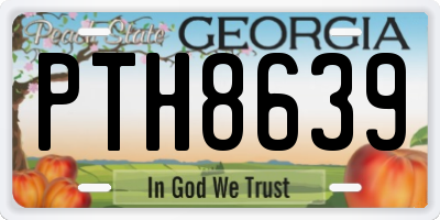 GA license plate PTH8639