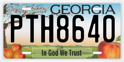 GA license plate PTH8640
