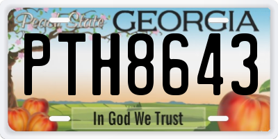 GA license plate PTH8643