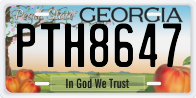 GA license plate PTH8647