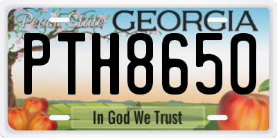 GA license plate PTH8650