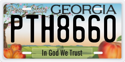 GA license plate PTH8660