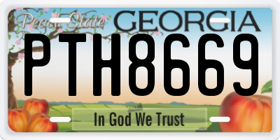 GA license plate PTH8669